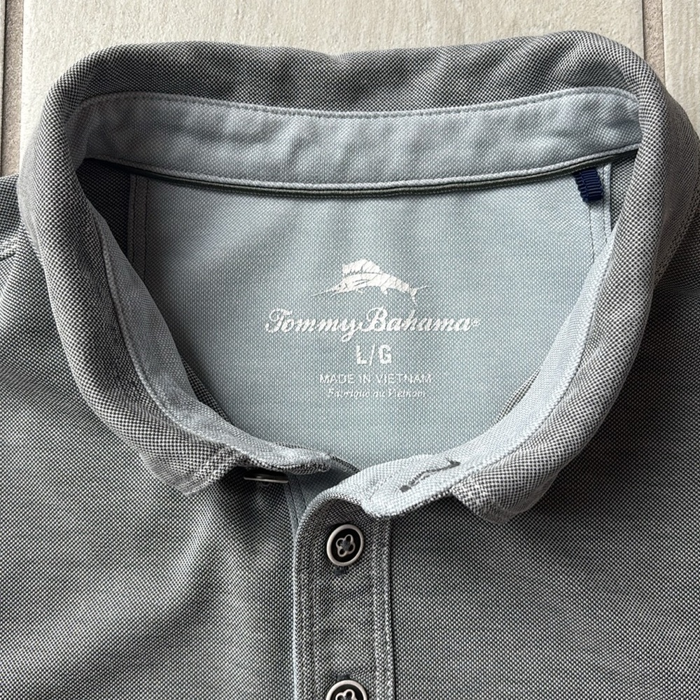Tommy Bahama Men's Gray Polo Shirt Size Large - Picture 3 of 9